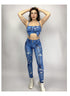 La Fitwear Legging Cinturón Fake Me Azul con Flor
